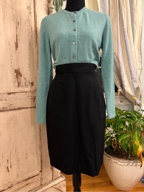 State Of Claude Montana Vintage Pencil Skirt Black Women’s Size 6 Made In Italy